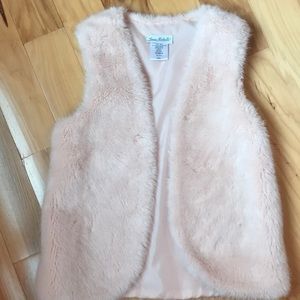 Pale baby pink Jona Michelle Fake Fur Vest 10/12